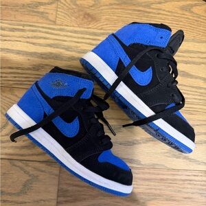 Nike Kids Black and Royal Blue High-Top Sneakers